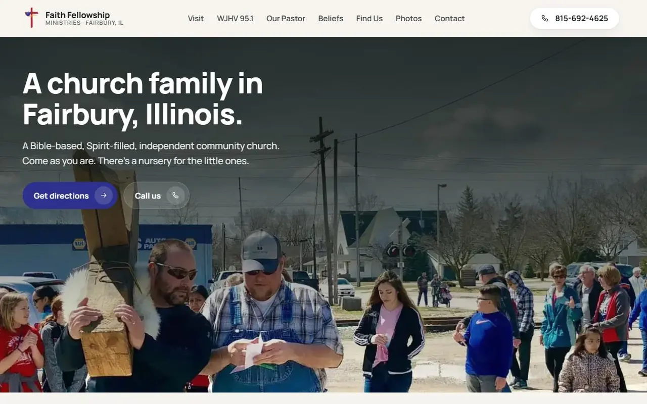 Faith Fellowship Ministries website home page